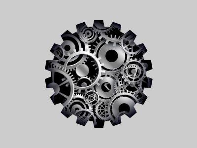 3d cog and gears wheel concept background